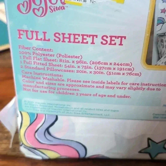 Nickelodeon Jojo Siwa full sheet set - Picture 5 of 5
